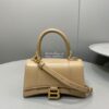 Replica Balenciaga Hourglass Top Handle Bag In Mink Shiny Box Calfskin