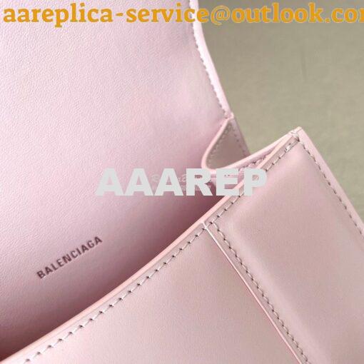 Replica Balenciaga Hourglass Top Handle Bag In Light Rose Shiny Box Ca 8