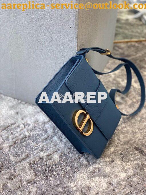 Replica Dior 30 Montaigne Grained Calfskin Bag in Denim Blue 4