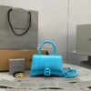 Replica Balenciaga Hourglass Top Handle Bag In Mink Shiny Box Calfskin 18