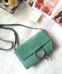 Replica Chloe Faye Small shoulder bag in Suede and Smooth Calfskin Min