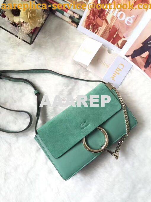 Replica Chloe Faye Small shoulder bag in Suede and Smooth Calfskin Min