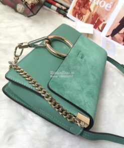 Replica Chloe Faye Small shoulder bag in Suede and Smooth Calfskin Min 2