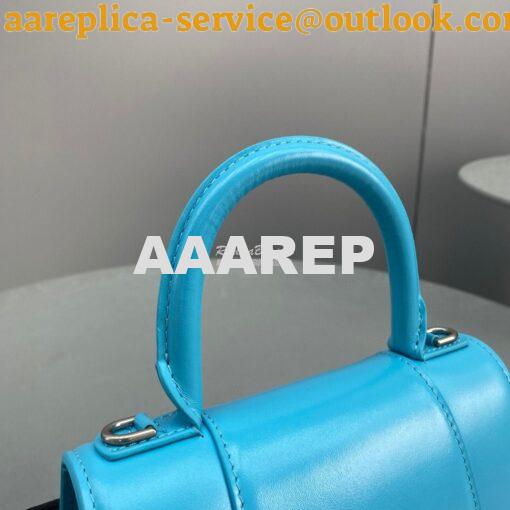 Replica Balenciaga Hourglass Top Handle Bag In Azur Shiny Box Calfskin 3