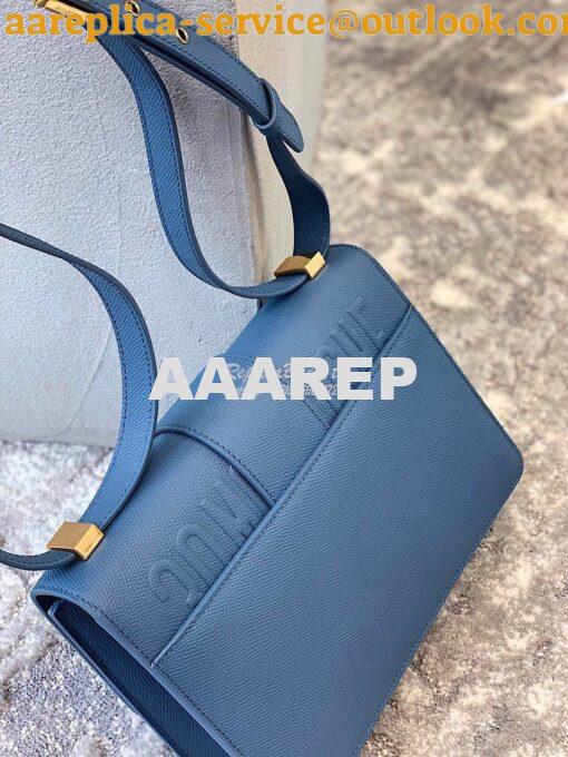 Replica Dior 30 Montaigne Grained Calfskin Bag in Denim Blue 8