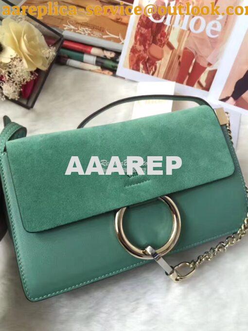 Replica Chloe Faye Small shoulder bag in Suede and Smooth Calfskin Min 3