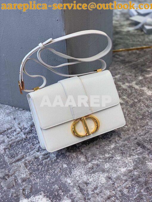 Replica Dior 30 Montaigne Grained Calfskin Bag in White 4