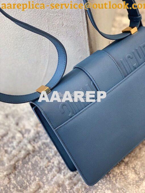 Replica Dior 30 Montaigne Grained Calfskin Bag in Denim Blue 9