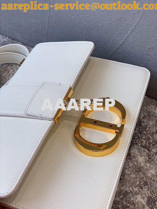Replica Dior 30 Montaigne Grained Calfskin Bag in White 7