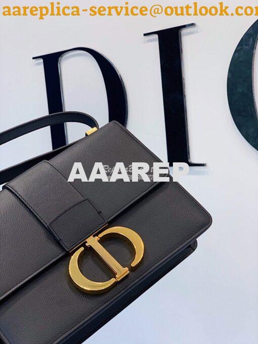 Replica Dior 30 Montaigne Grained Calfskin Bag in Black 4