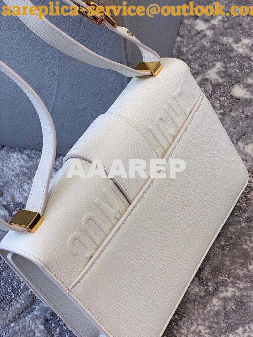 Replica Dior 30 Montaigne Grained Calfskin Bag in White 11