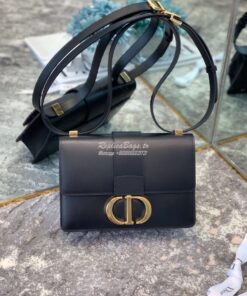Replica Dior 30 Montaigne Calfskin Bag in Black