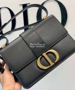 Replica Dior 30 Montaigne Calfskin Bag in Black 2