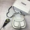 Replica Chloe Hudson Shoulder Bag in Suede Calfskin White