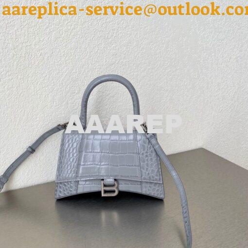 Replica Balenciaga Hourglass Top Handle Bag In Shiny Crocodile Embosse 10