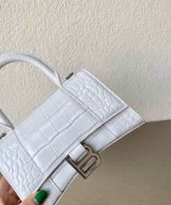 Replica Balenciaga Hourglass Top Handle Bag In Shiny Crocodile Embosse 2