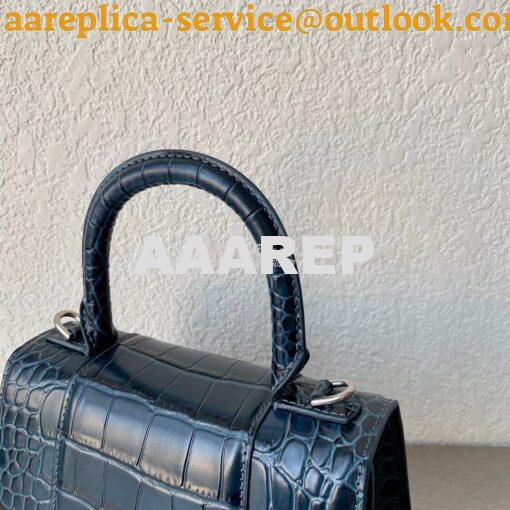 Replica Balenciaga Hourglass Top Handle Bag In Shiny Crocodile Embosse 10