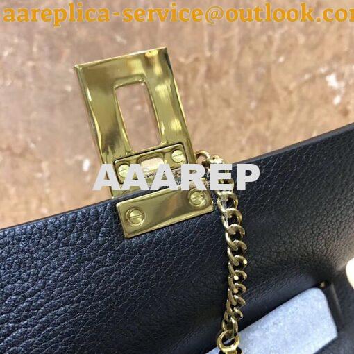 Replica Chloe Drew Shoulder Bag in Grained Lambskin Black 6