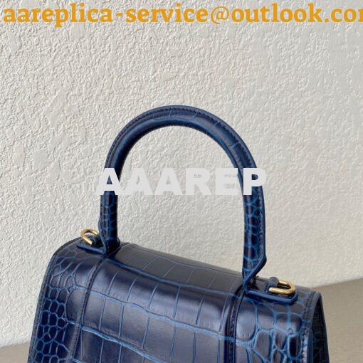 Replica Balenciaga Hourglass Top Handle Bag In Shiny Crocodile Embosse 9