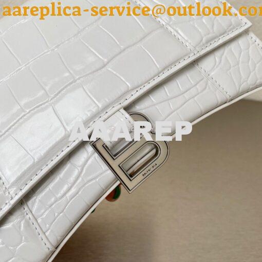 Replica Balenciaga Hourglass Top Handle Bag In Shiny Crocodile Embosse 11