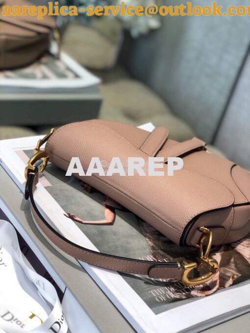 Replica Dior Saddle Bag in Grained Calfskin Nude Pink 18