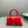 Replica Balenciaga Hourglass Top Handle Bag In Red Shiny Box Calfskin