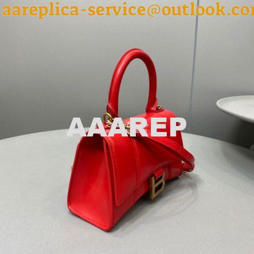 Replica Balenciaga Hourglass Top Handle Bag In Red Shiny Box Calfskin 2