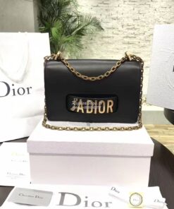 Replica Dior J'ADIOR Flap Bag With Chain in Calfskin Black 2