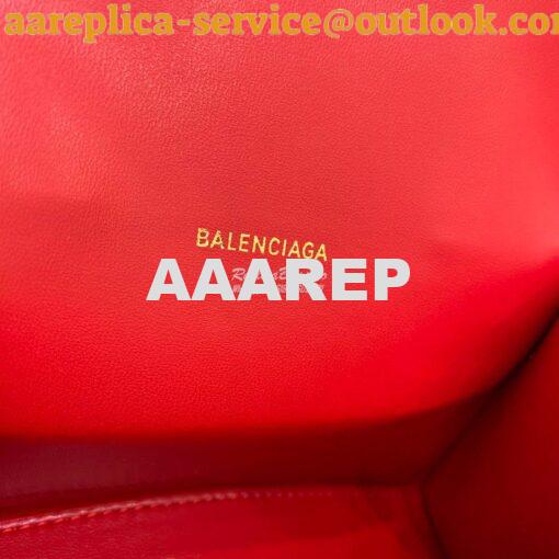 Replica Balenciaga Hourglass Top Handle Bag In Red Shiny Box Calfskin 5