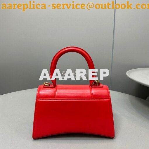 Replica Balenciaga Hourglass Top Handle Bag In Red Shiny Box Calfskin 7