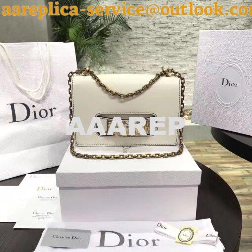 Replica Dior J'ADIOR Flap Bag With Chain in Calfskin White
