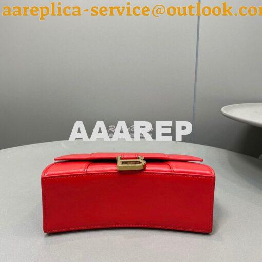 Replica Balenciaga Hourglass Top Handle Bag In Red Shiny Box Calfskin 8