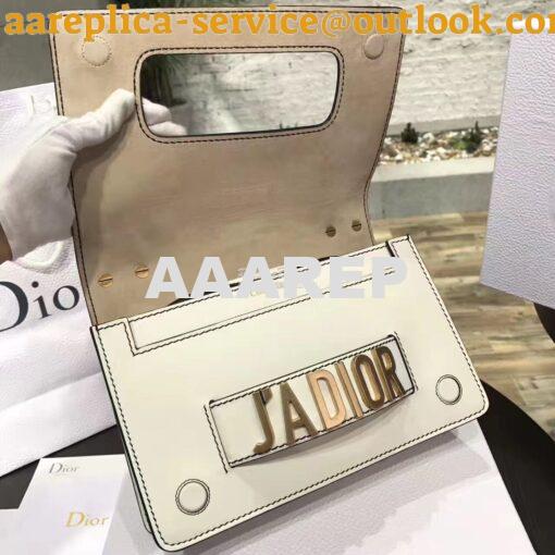 Replica Dior J'ADIOR Flap Bag With Chain in Calfskin White 2