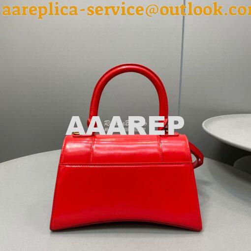 Replica Balenciaga Hourglass Top Handle Bag In Red Shiny Box Calfskin 10