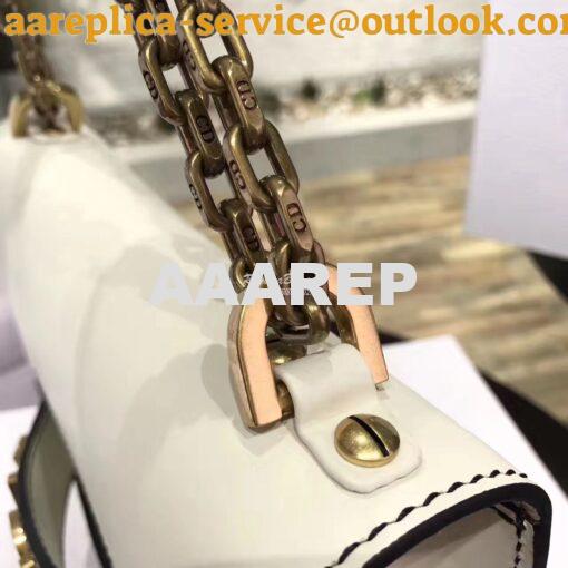 Replica Dior J'ADIOR Flap Bag With Chain in Calfskin White 5