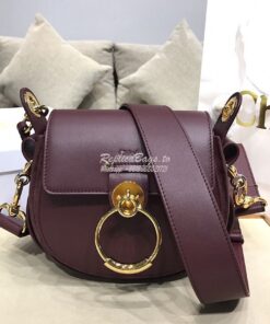 Replica Chloe Tess Bag in Shiny and Suede Leather 3727 Wine 2