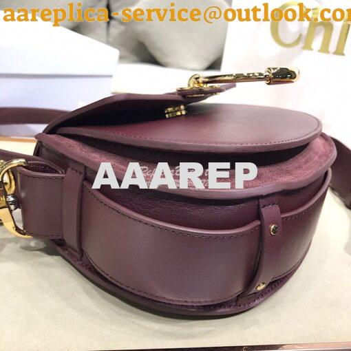 Replica Chloe Tess Bag in Shiny and Suede Leather 3727 Wine 3