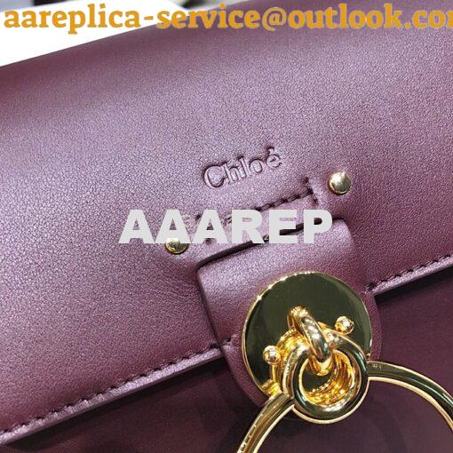 Replica Chloe Tess Bag in Shiny and Suede Leather 3727 Wine 5