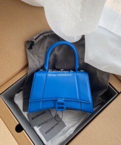 Replica Balenciaga Hourglass Top Handle Bag In Electric Blue Shiny Box 2