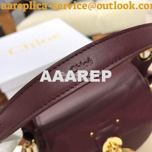 Replica Chloe Tess Bag in Shiny and Suede Leather 3727 Wine 8