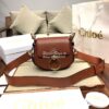 Replica Chloe Tess Bag in Shiny and Suede Leather 3727 Wine 14