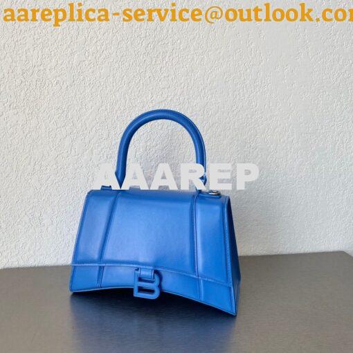 Replica Balenciaga Hourglass Top Handle Bag In Electric Blue Shiny Box 3
