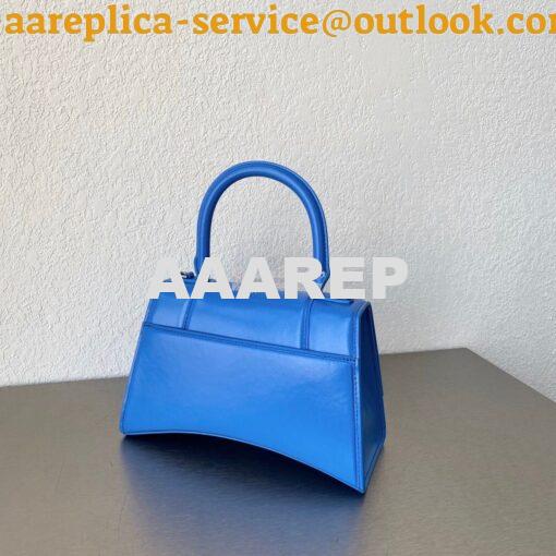 Replica Balenciaga Hourglass Top Handle Bag In Electric Blue Shiny Box 5