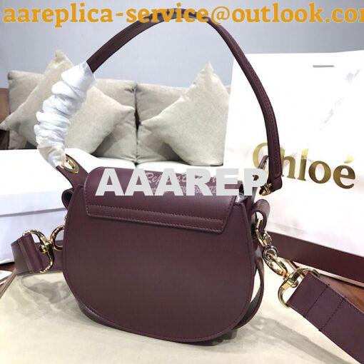 Replica Chloe Tess Bag in Shiny and Suede Leather 3727 Wine 12