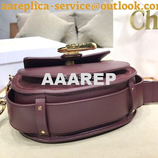 Replica Chloe Tess Bag in Shiny and Suede Leather 3727 Wine 13