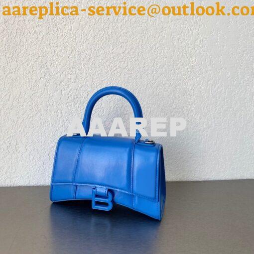 Replica Balenciaga Hourglass Top Handle Bag In Electric Blue Shiny Box 11