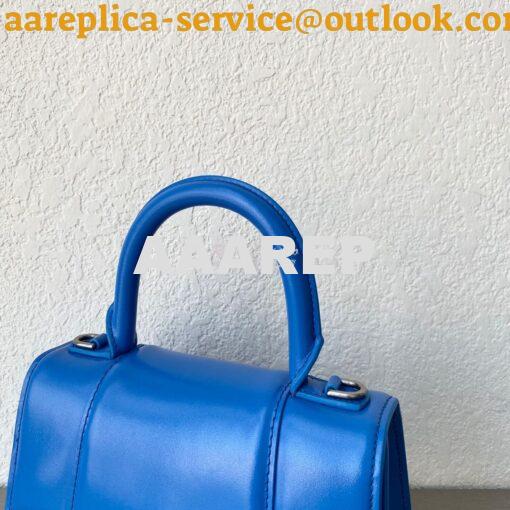 Replica Balenciaga Hourglass Top Handle Bag In Electric Blue Shiny Box 12