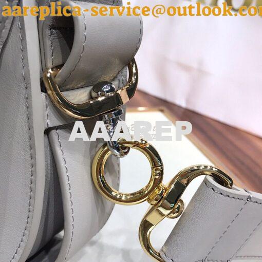 Replica Chloe Tess Bag in Shiny and Suede Leather 3727 Grey 6