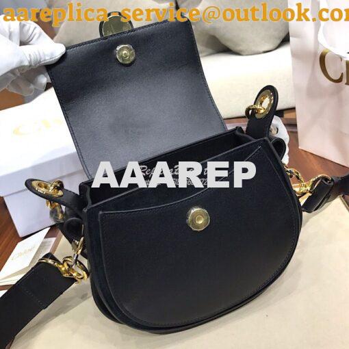 Replica Chloe Tess Bag in Shiny and Suede Leather 3727 Black 11
