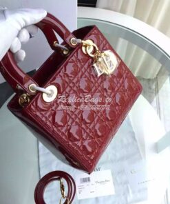 Replica Christian Dior Quilted Patent Leather Lady Dior Bag 12 2